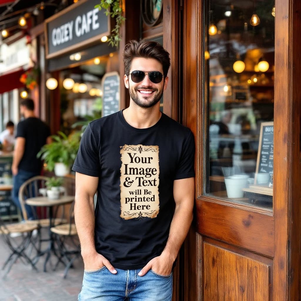 Wholesale Custom Men’s T-Shirt | 100% Cotton, 180 GSM | Personalize with Your Text & Image | Bulk Orders for Businesses, Events & Branding