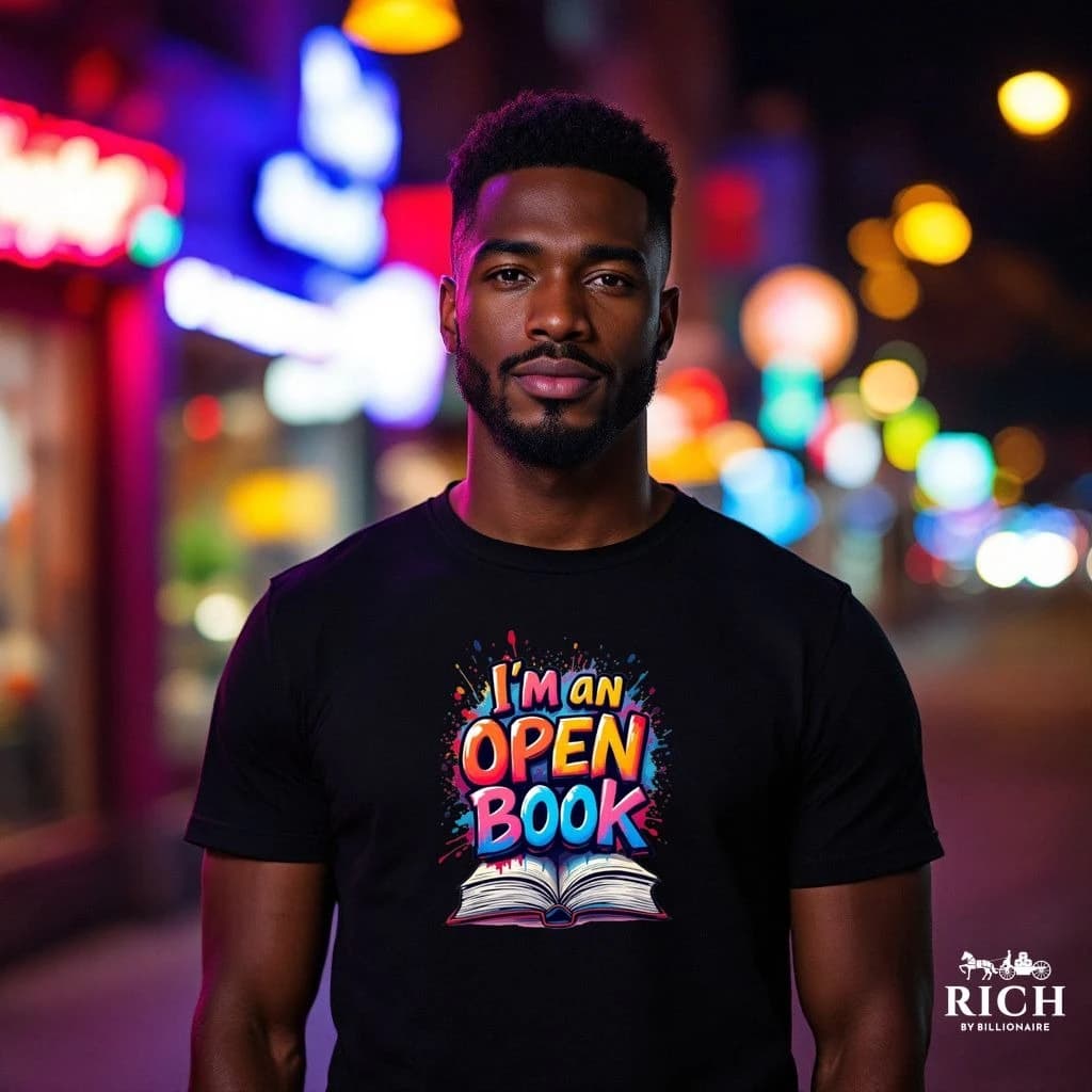 Men’s & Women’s Graphic T-Shirt – Trendy Short Sleeve Casual Tee with Bold Statement, 100% Cotton, 180 GSM (S to XXL) | Message: I'm an Open Book
